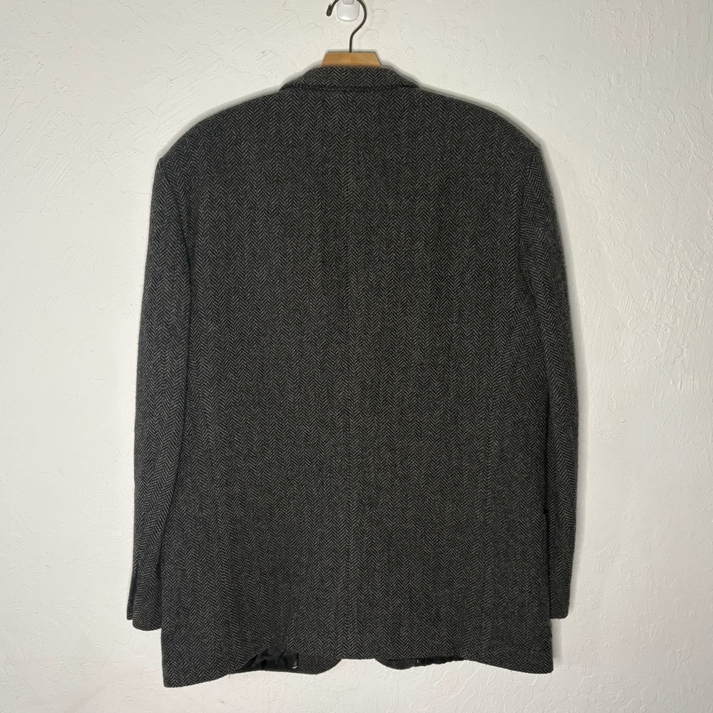L.L. Bean Wool Thinsulate Sport Coat Mens L Tall Charcoal Herringbone Made USA - Picture 5 of 12